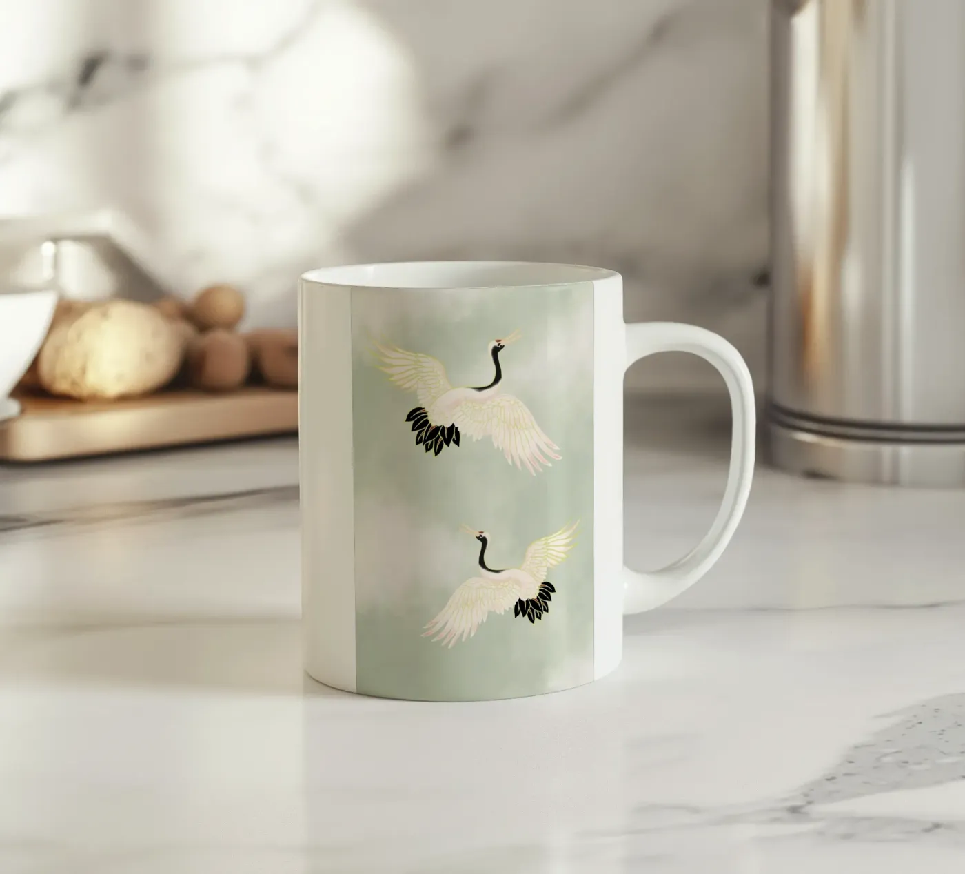 Kraniche ceramic mug by AtelierTamtam