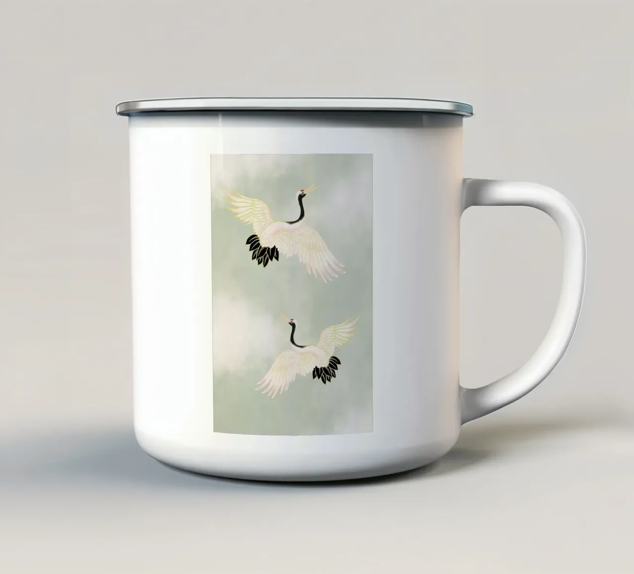 Kraniche tazza in smalto da AtelierTamtam
