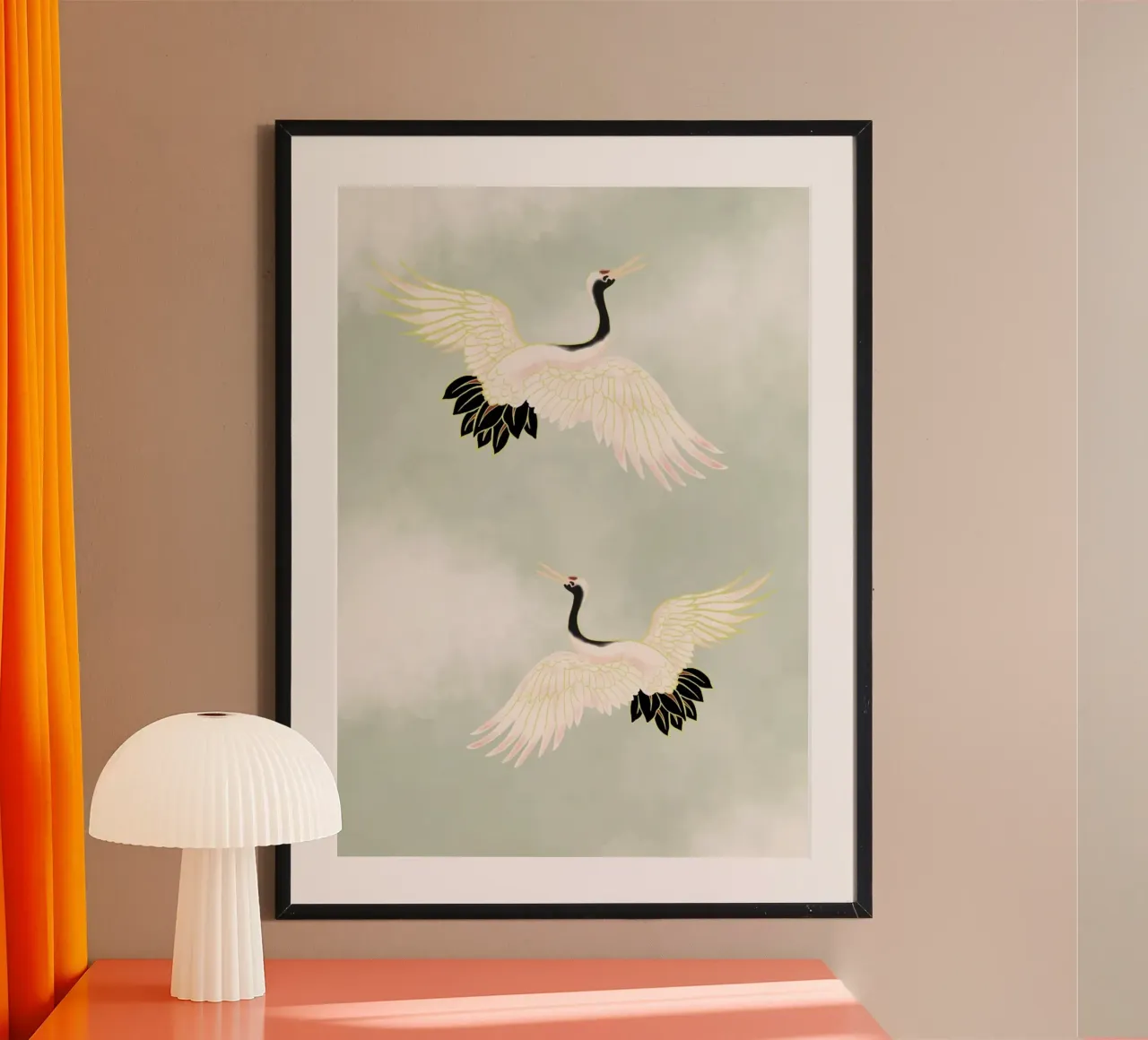 Kraniche poster van AtelierTamtam