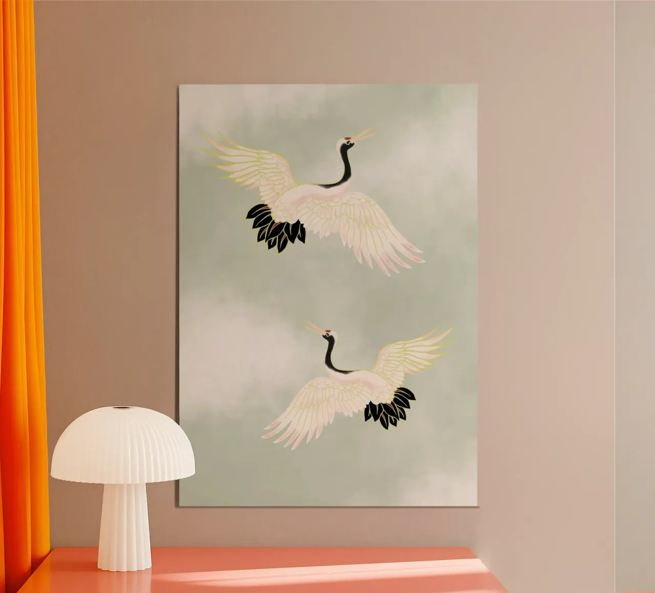 Kraniche poster van AtelierTamtam