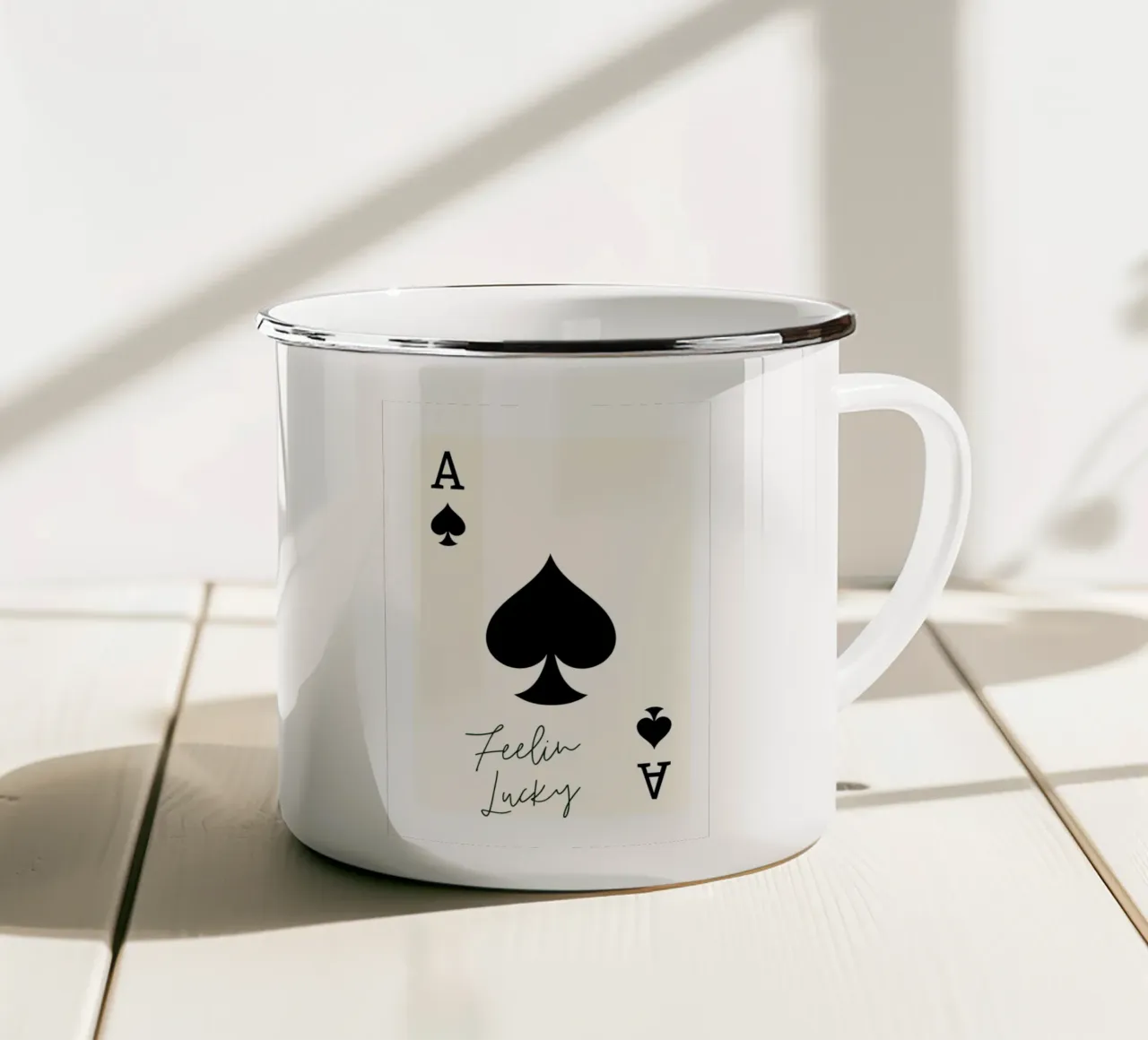 Ace Kaart Print Trendy emaille mok van pdigitalprints