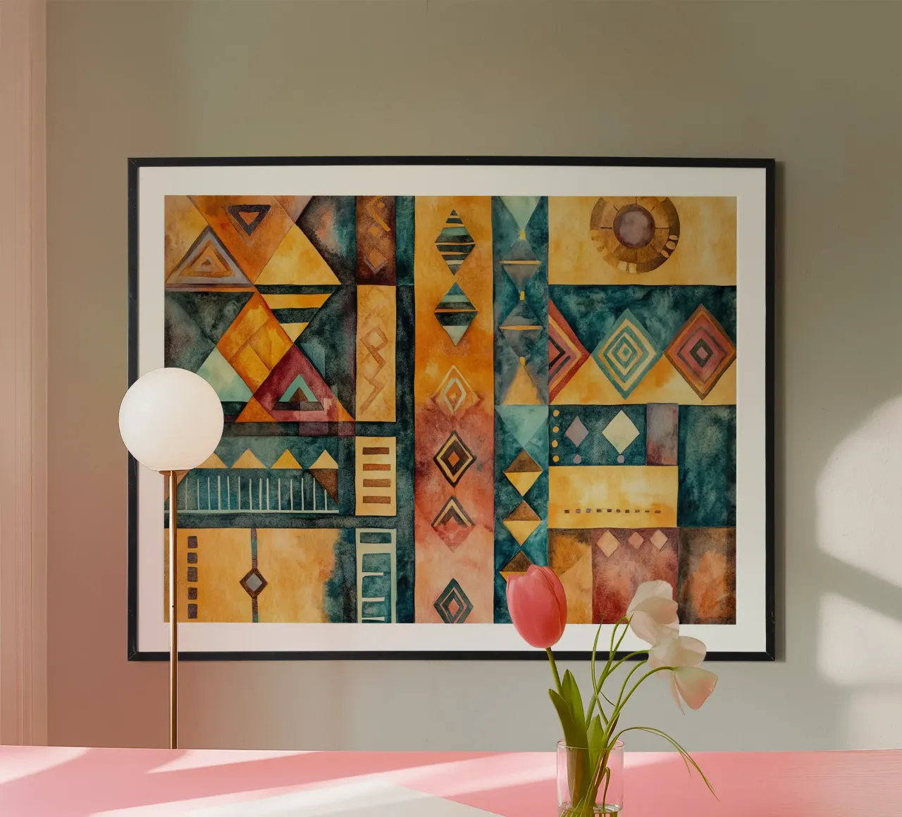 Échos d’Afrique poster con telaio in plastica da Théïa's Fantasia World