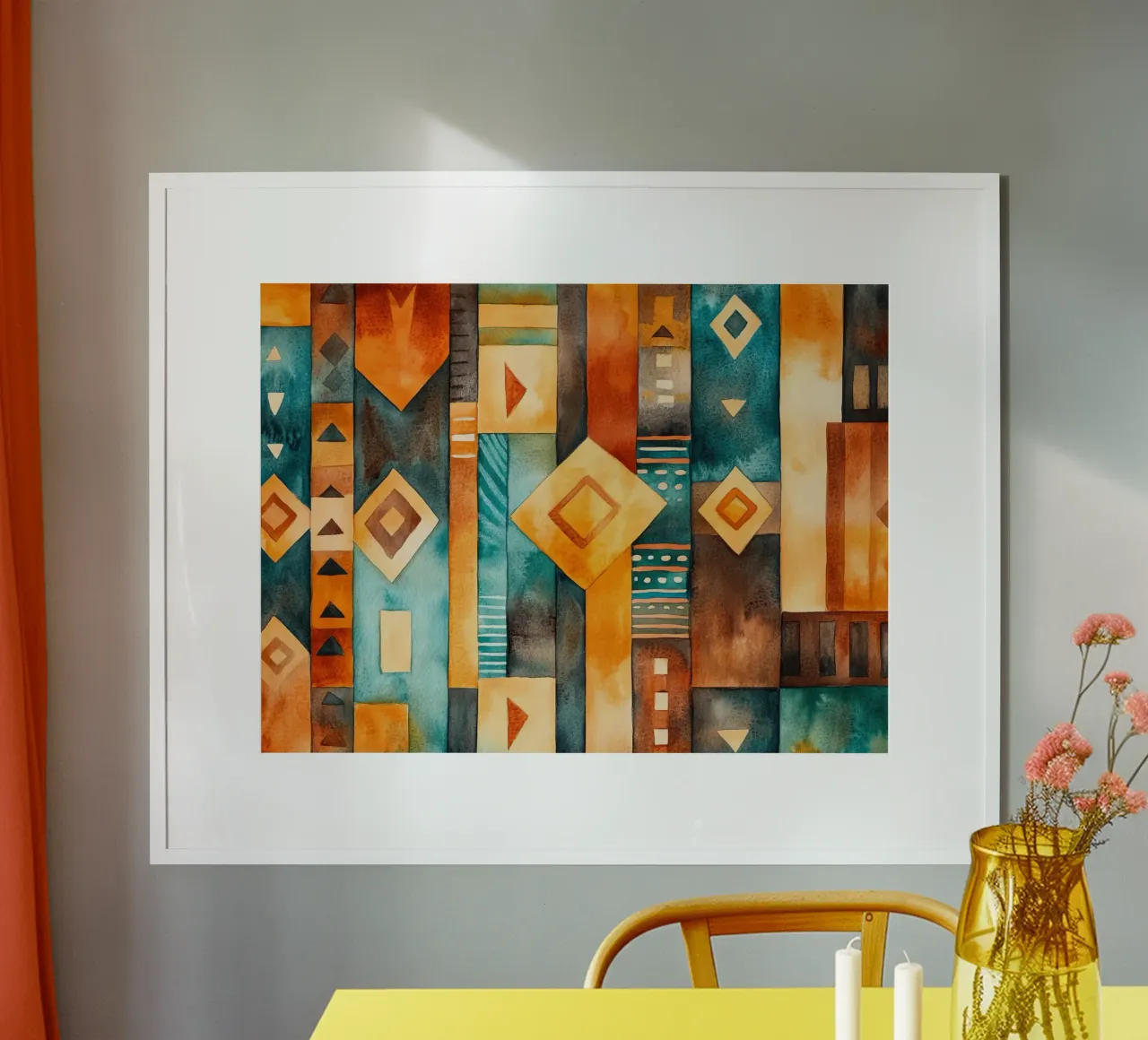 Échos d’Afrique poster con telaio in legno da Théïa's Fantasia World