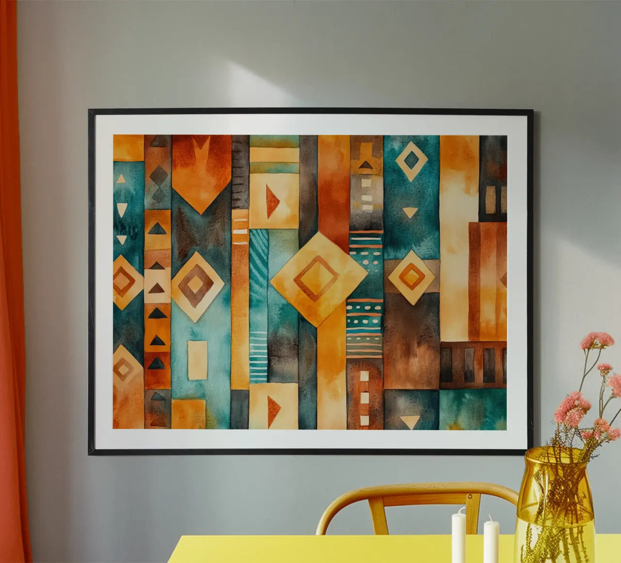 Échos d’Afrique poster con telaio in legno da Théïa's Fantasia World