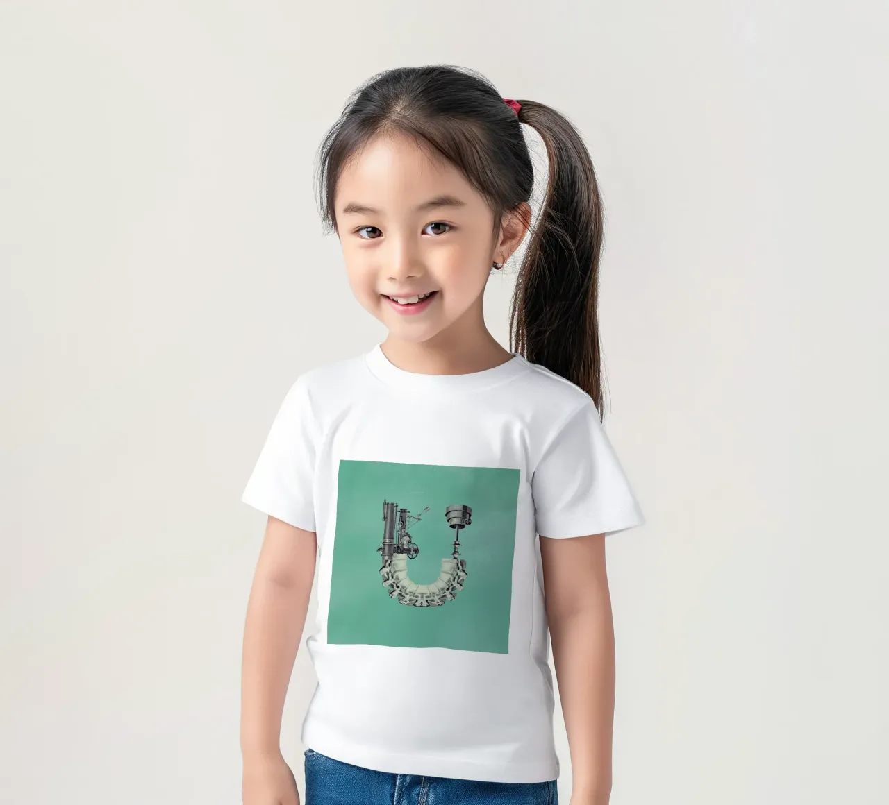 Steampunk Alphabet Letter U kids t-shirt by Birgit Palma