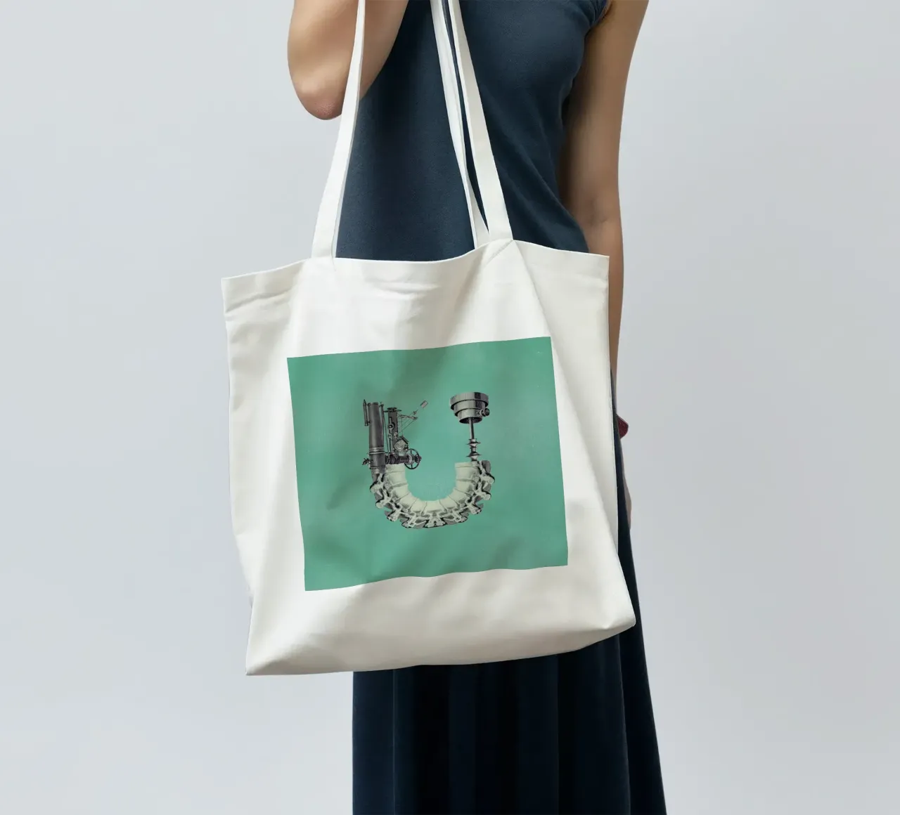 Steampunk Alphabet Letter U tote bag by Birgit Palma
