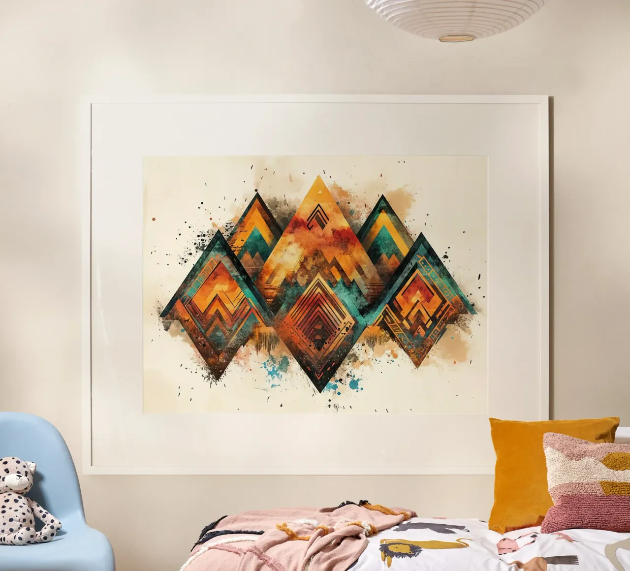 Ancestral Mountains poster with plastic frame by Théïa's Fantasia World