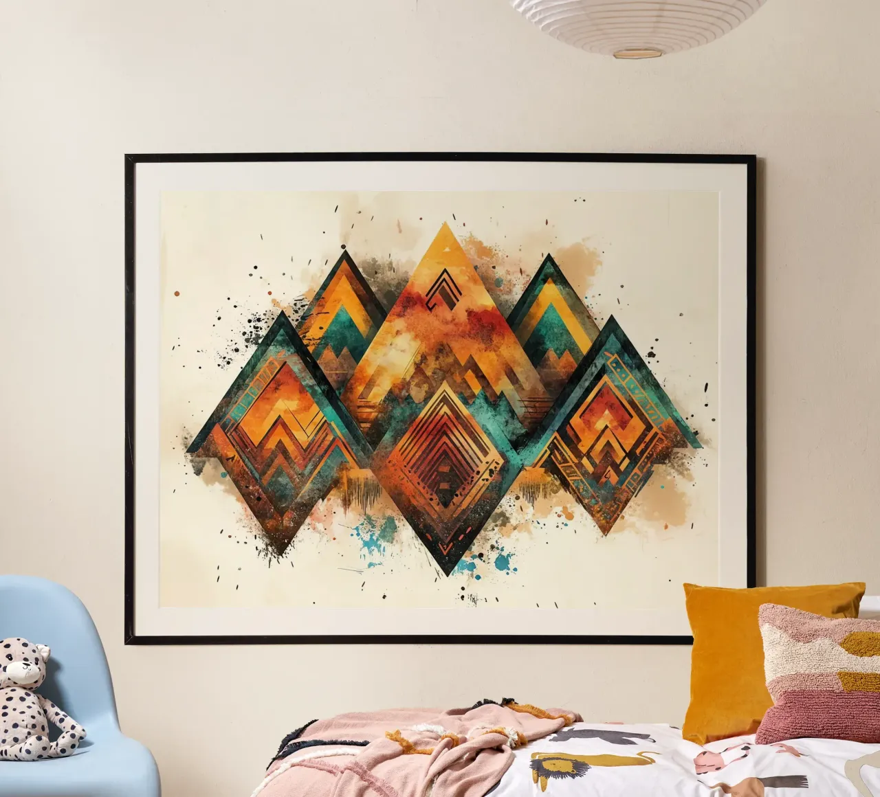Ancestral Mountains poster with plastic frame by Théïa's Fantasia World