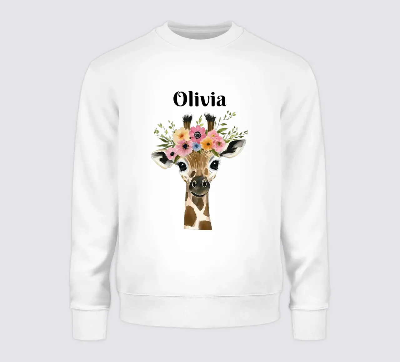 Baby Giraffa con corona floreale felpa da IamHomeStudio