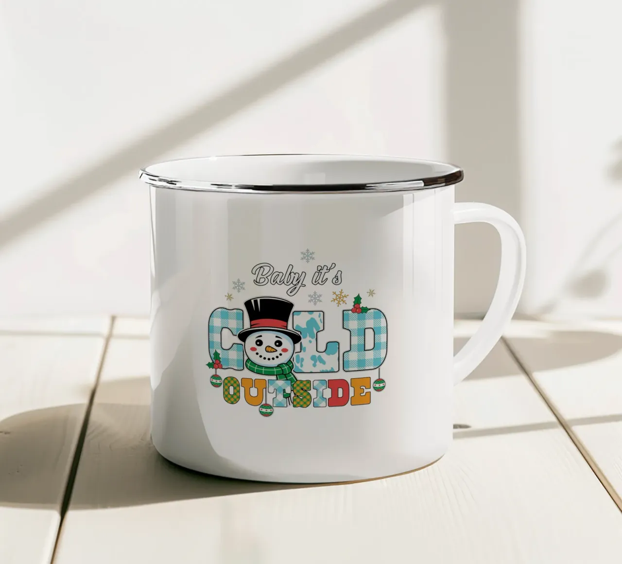Baby it's cold outside tazza in smalto da edsonramosart