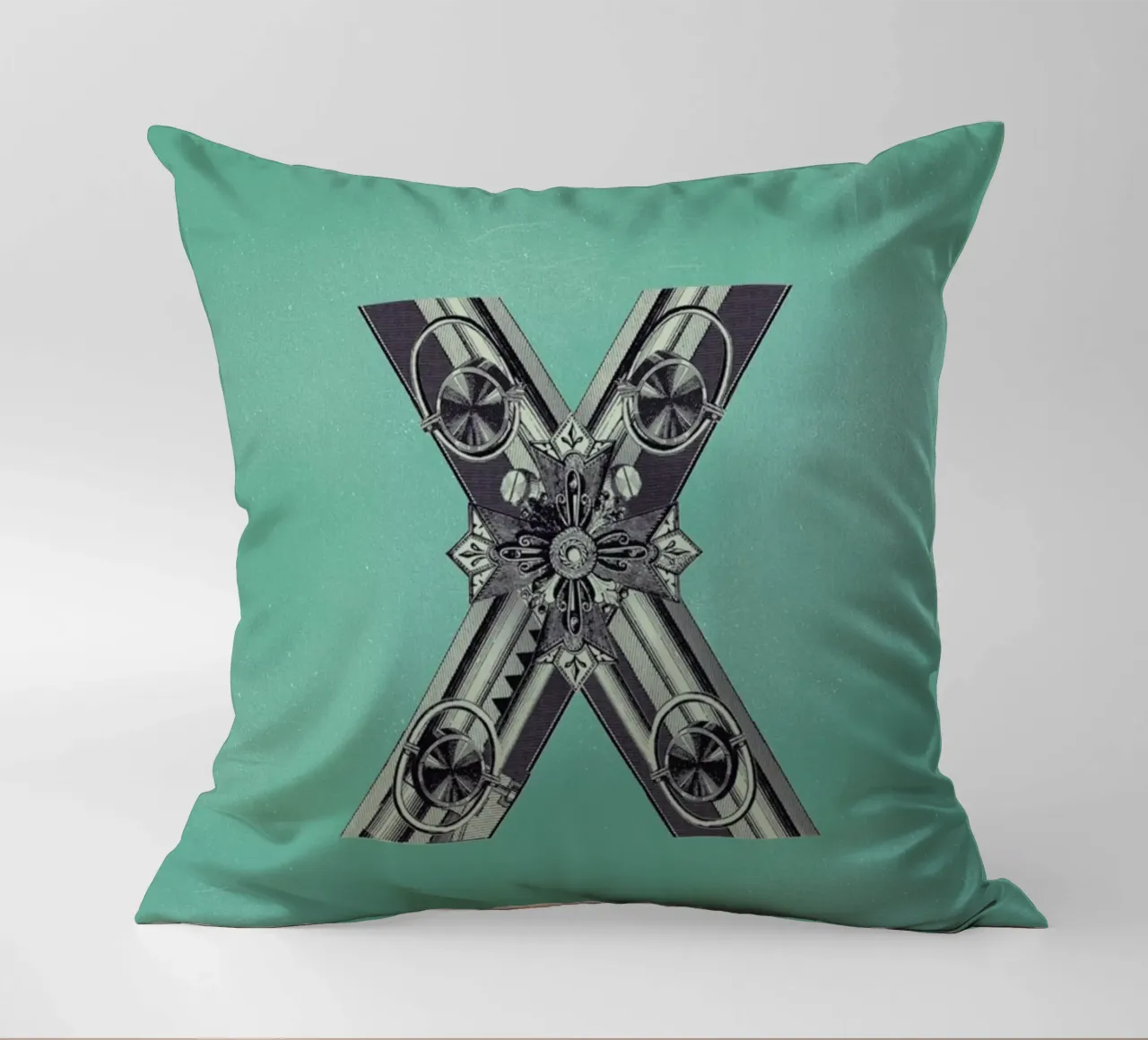 Steampunk Alphabet Letter X cuscino da Birgit Palma