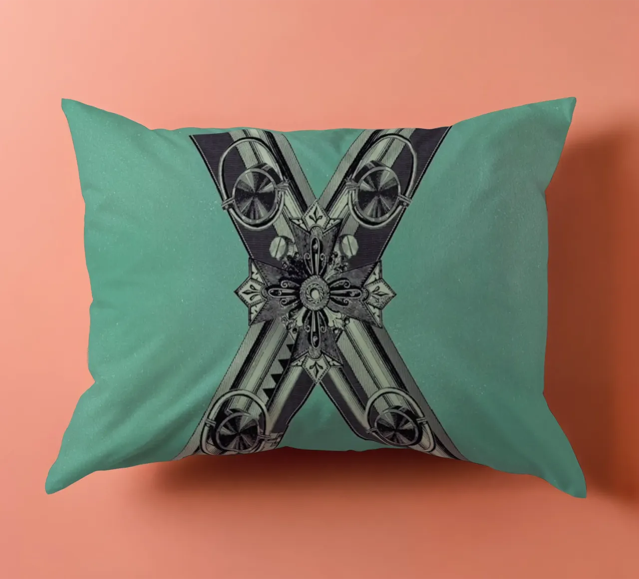 Steampunk Alphabet Letter X cuscino da Birgit Palma