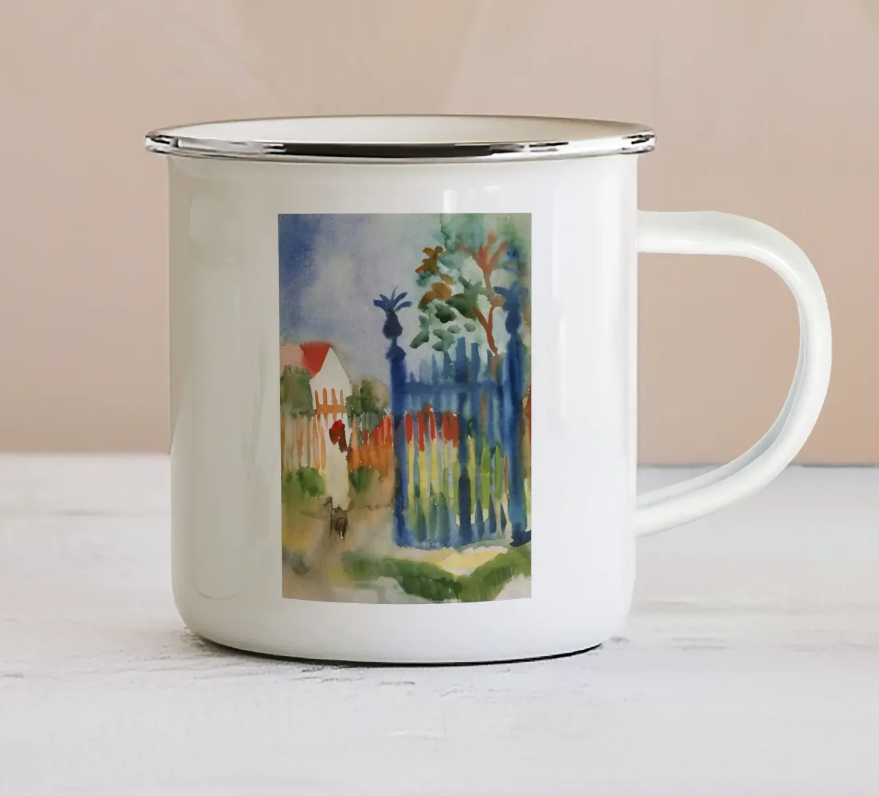 Macke - Cancello da giardino tazza in smalto da ARTOTHEK