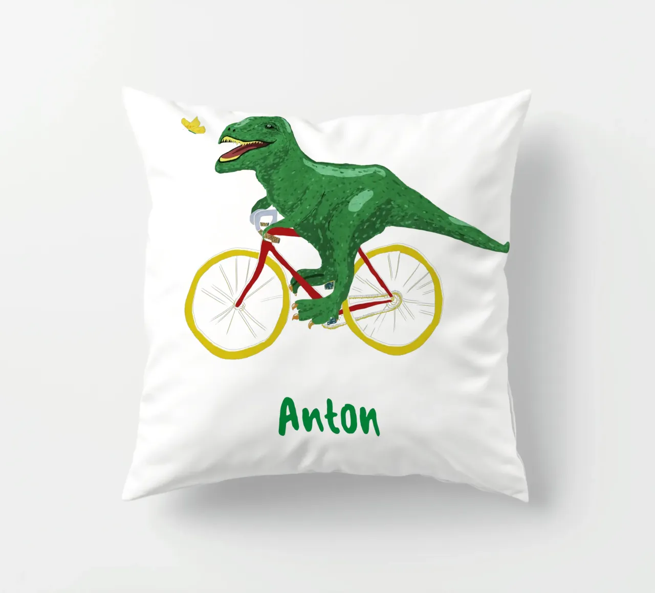 Dino in bicicletta cuscino da Illustration Raissa Oltmanns
