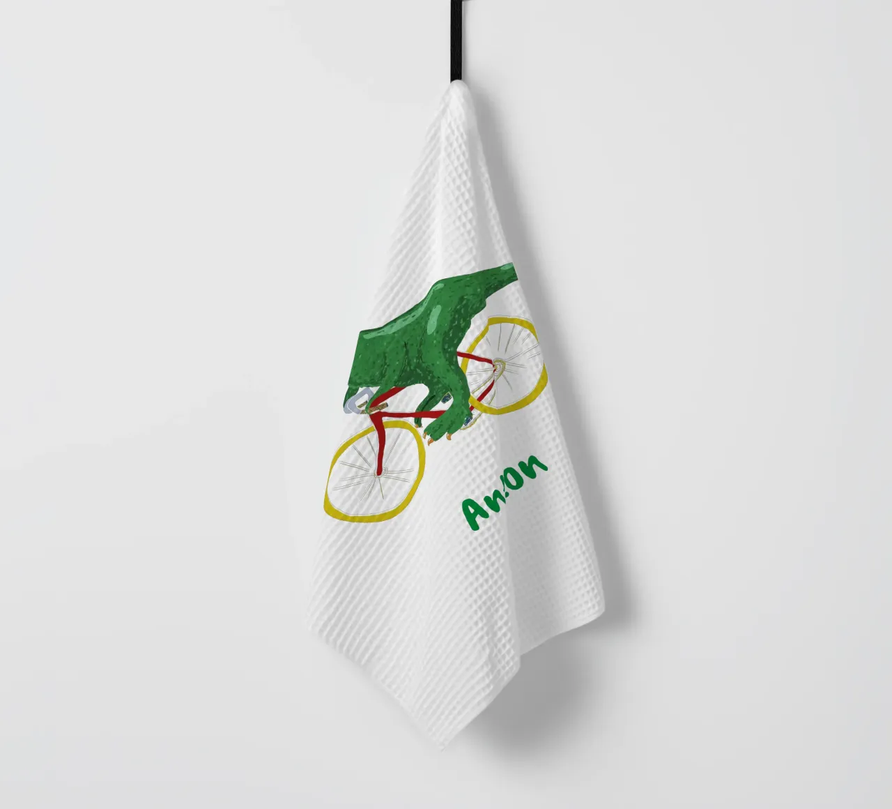 Dino in bicicletta canovaccio da cucina da Illustration Raissa Oltmanns
