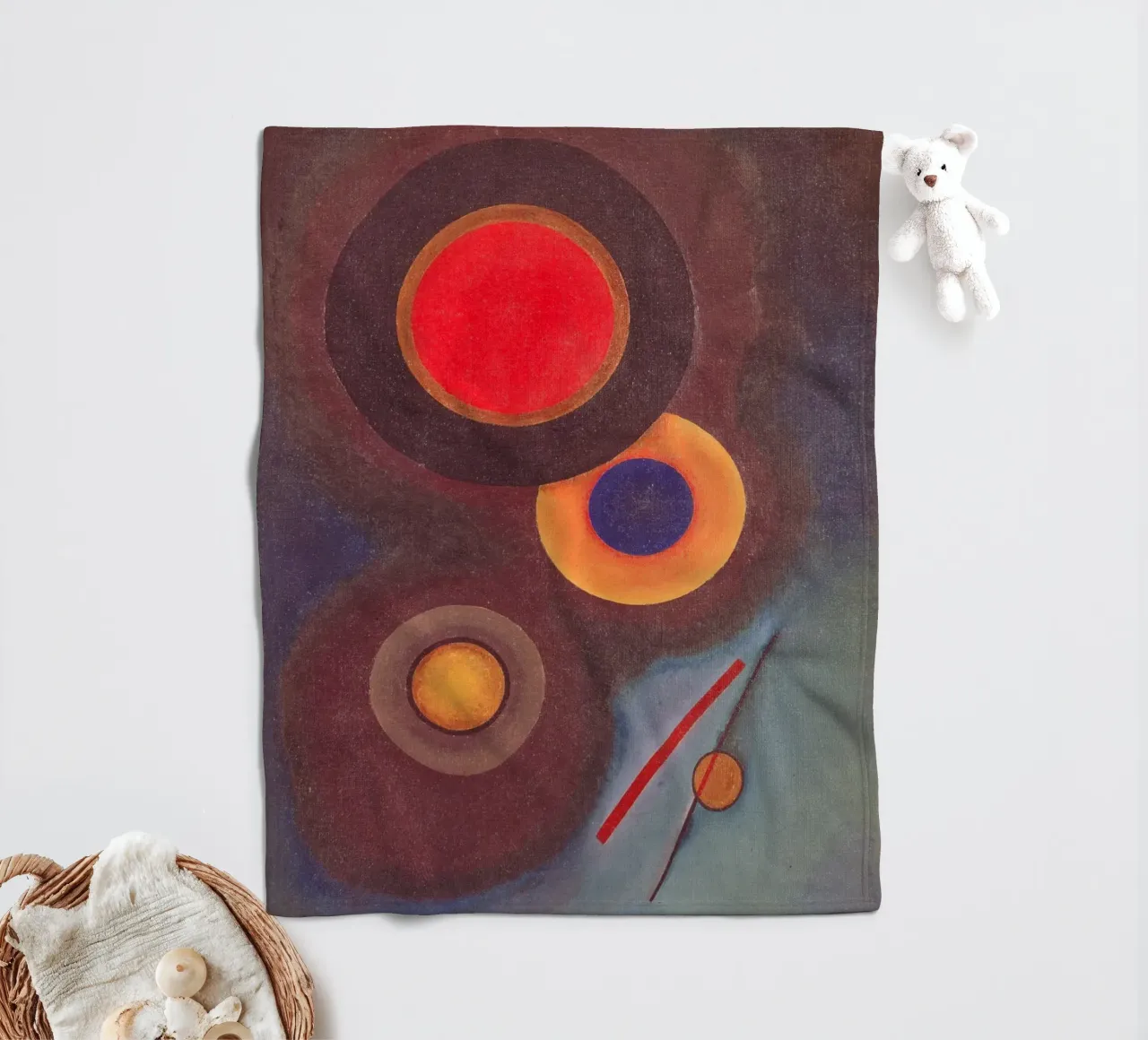 Kandinsky - Composizione con cerchi e linee coperta in pile da ARTOTHEK