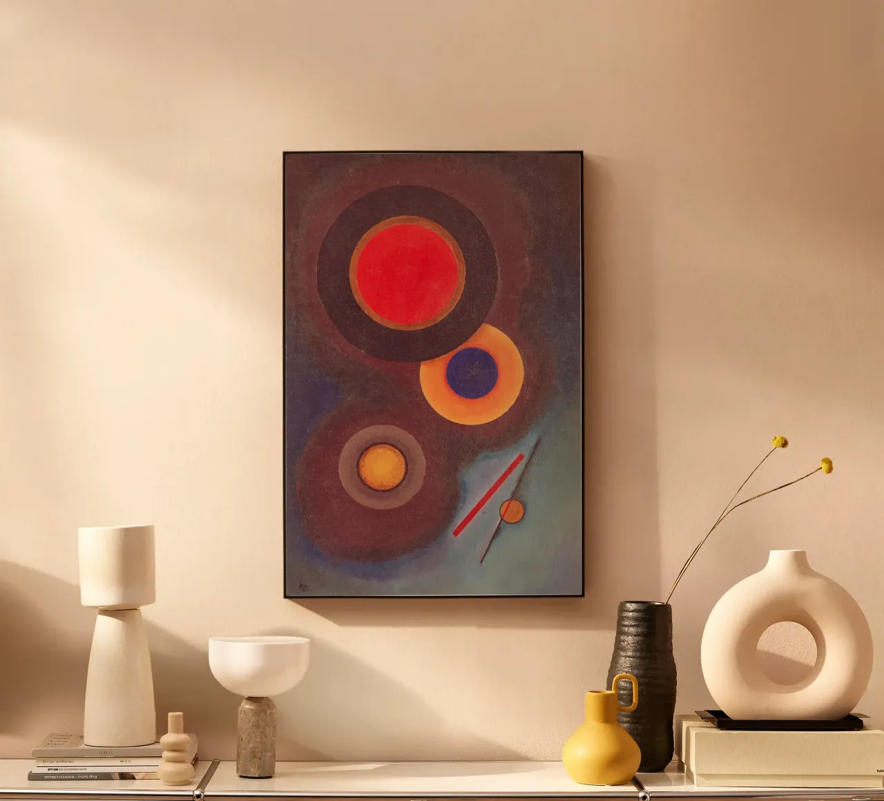 Kandinsky - Composizione con cerchi e linee alluminio dibond da ARTOTHEK
