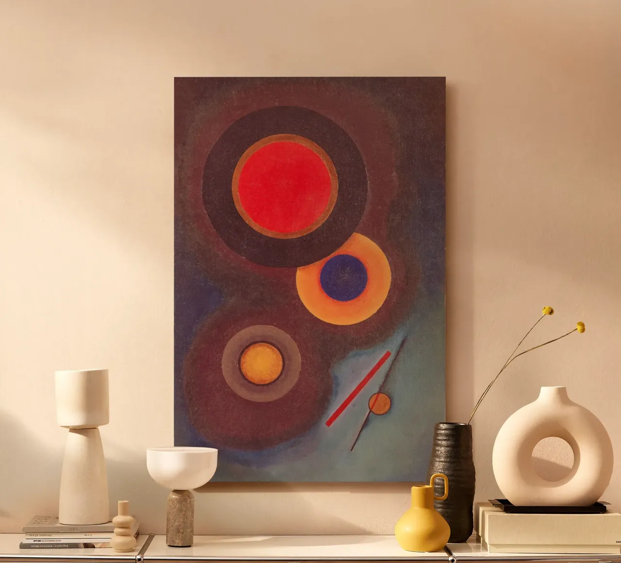 Kandinsky - Composizione con cerchi e linee alluminio dibond da ARTOTHEK