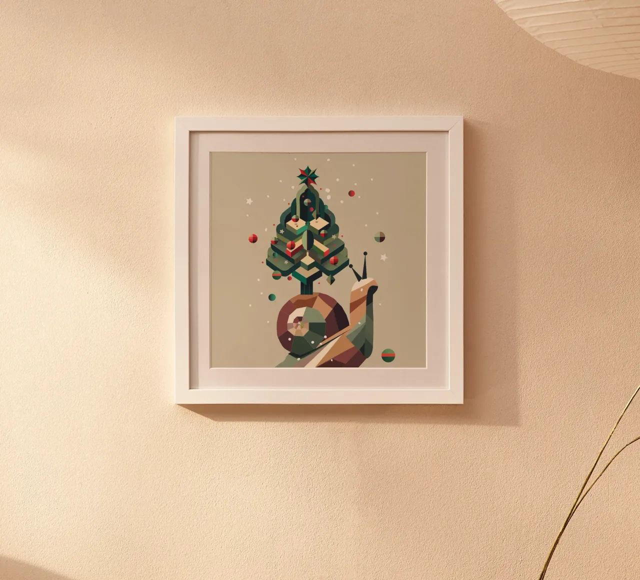 Lumaca di Natale allegra e creativa - Festosa e giocosa poster con telaio in plastica da namosh