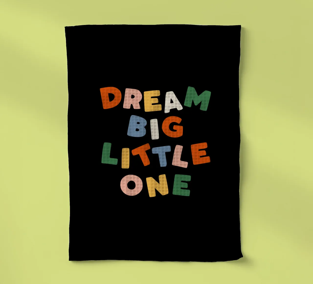 Dream Big Little One Design tipografico colorato canovaccio da cucina da THE MOTIVATED TYPE