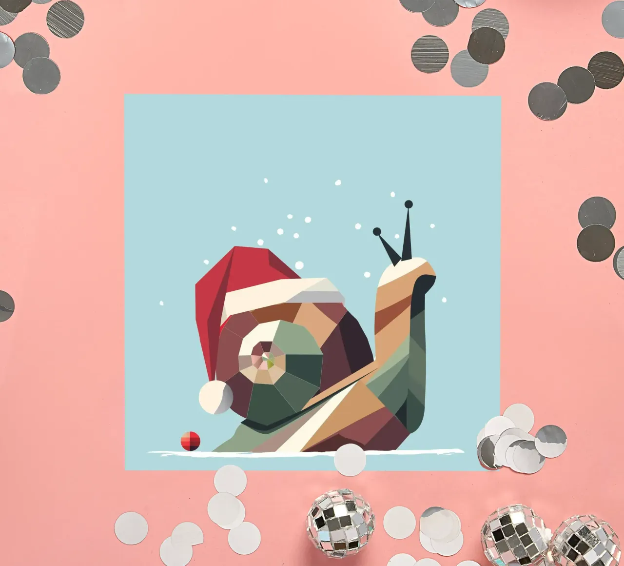Christmas snail with charm and humour sticker by namosh