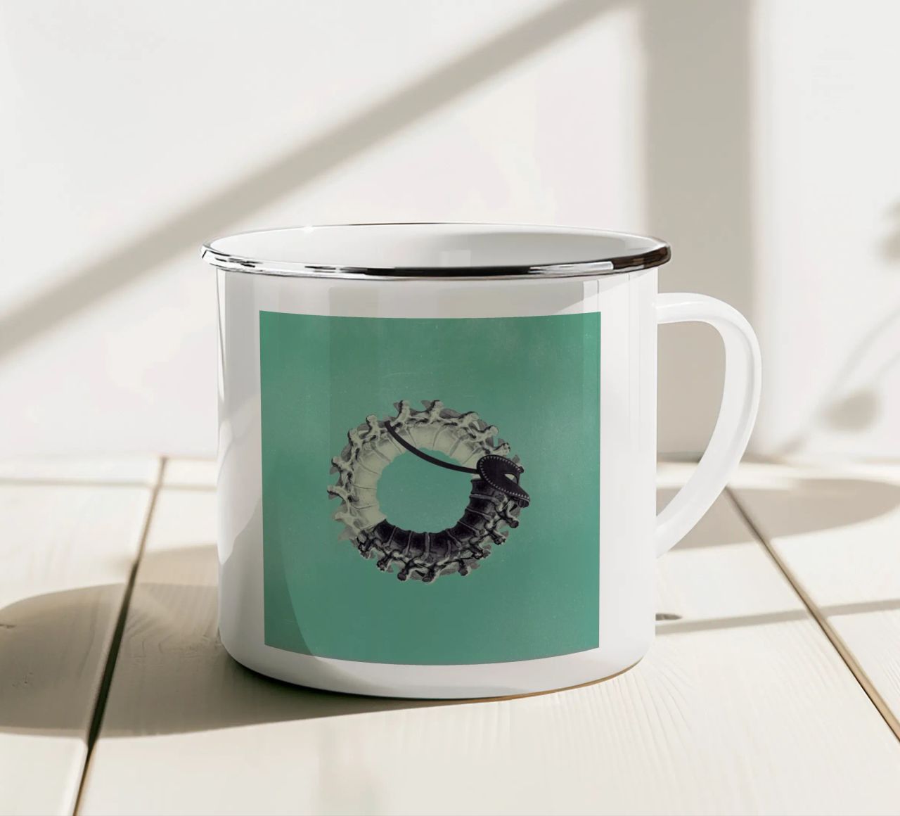 Steampunk Alphabet Number 0 tazza in smalto da Birgit Palma