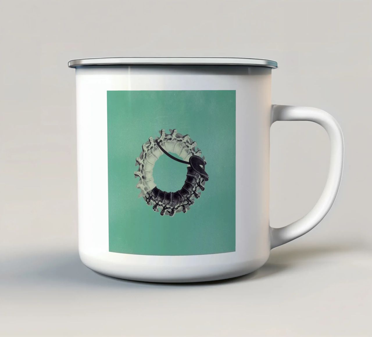 Steampunk Alphabet Number 0 tazza in smalto da Birgit Palma
