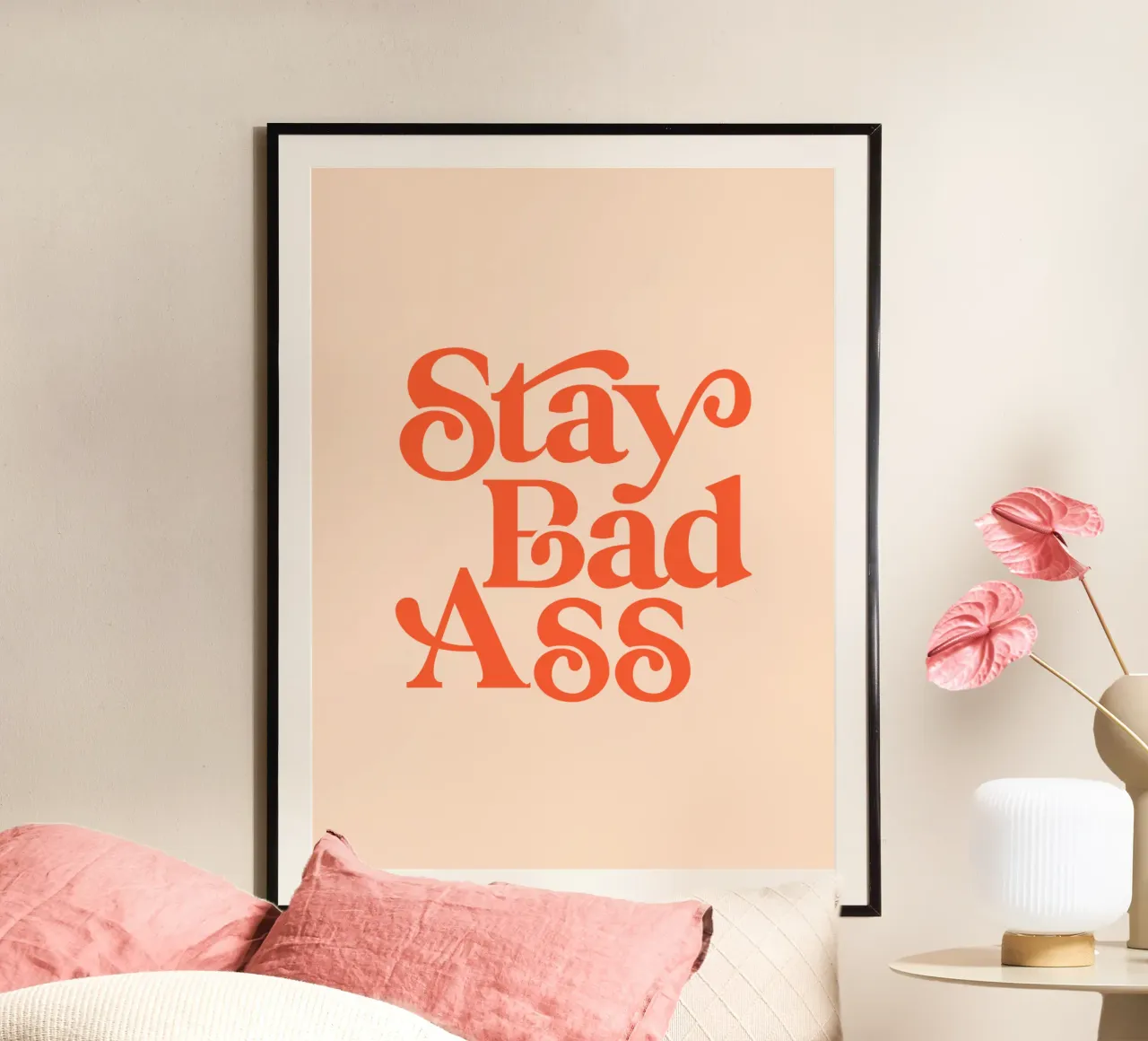 Design tipografico motivazionale Stay Bad Ass carta hahnemühle da THE MOTIVATED TYPE