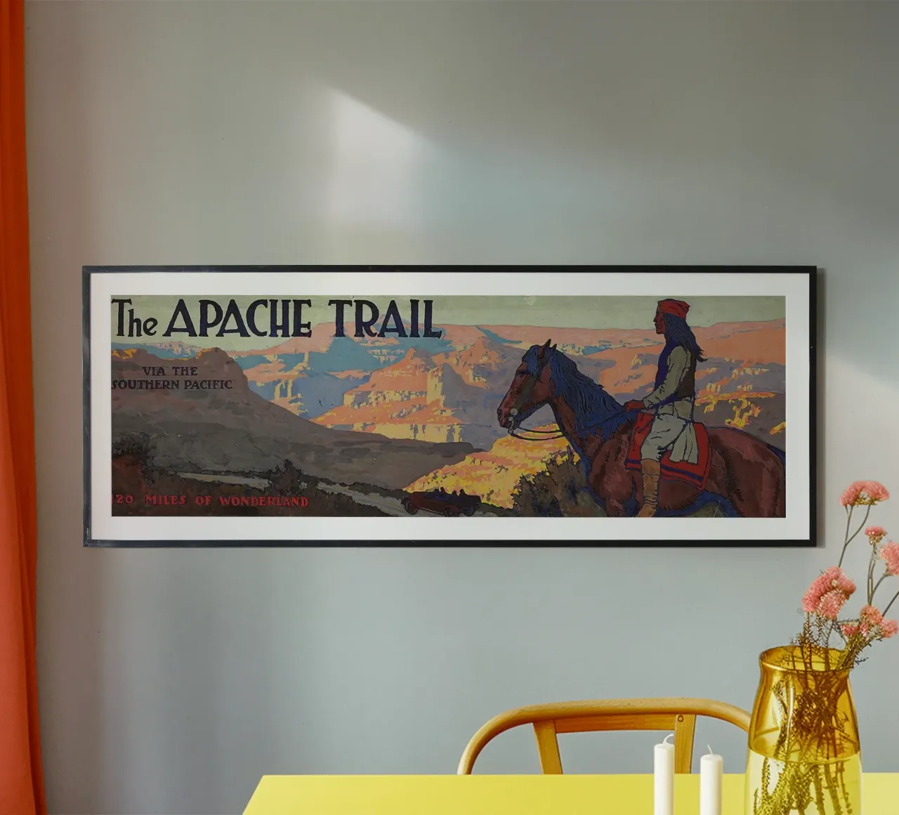 Maynard Dixon - Il sentiero degli Apache attraverso il Southern Pacific poster con telaio in alluminio da ARTOTHEK
