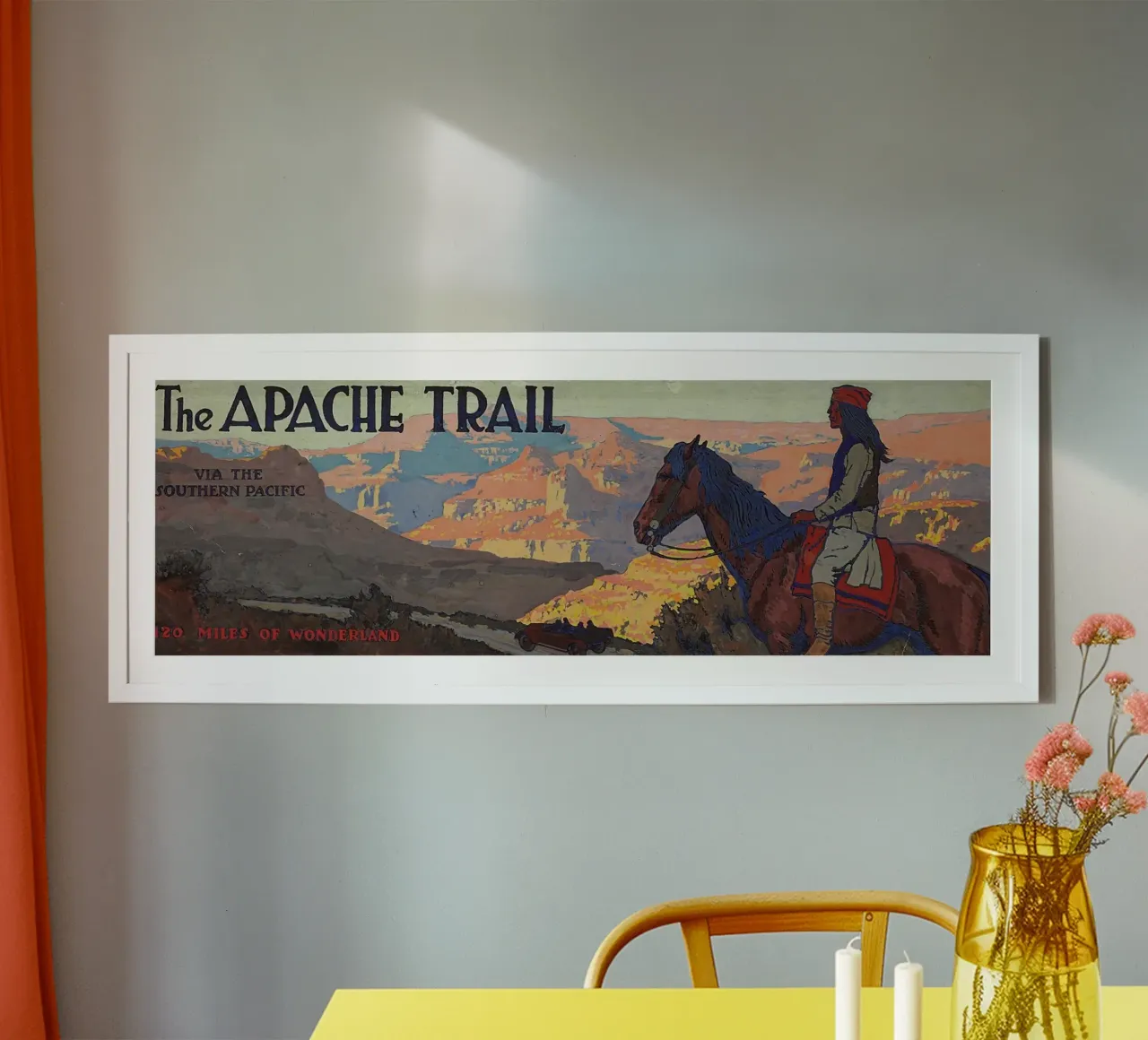Maynard Dixon - Il sentiero degli Apache attraverso il Southern Pacific poster con telaio in alluminio da ARTOTHEK