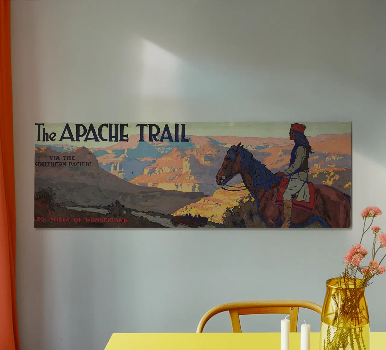 Maynard Dixon - Il sentiero degli Apache attraverso il Southern Pacific poster con telaio in alluminio da ARTOTHEK