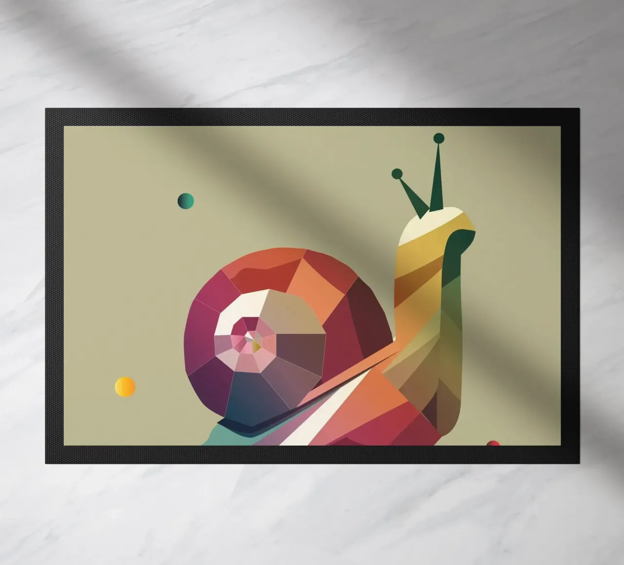 Pergamena colorata in stile geometrico - colori allegri zerbino da namosh
