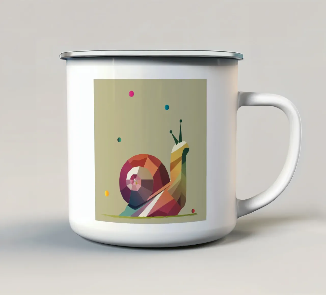 Colourful scroll in geometric style - cheerful colours enamel mug by namosh