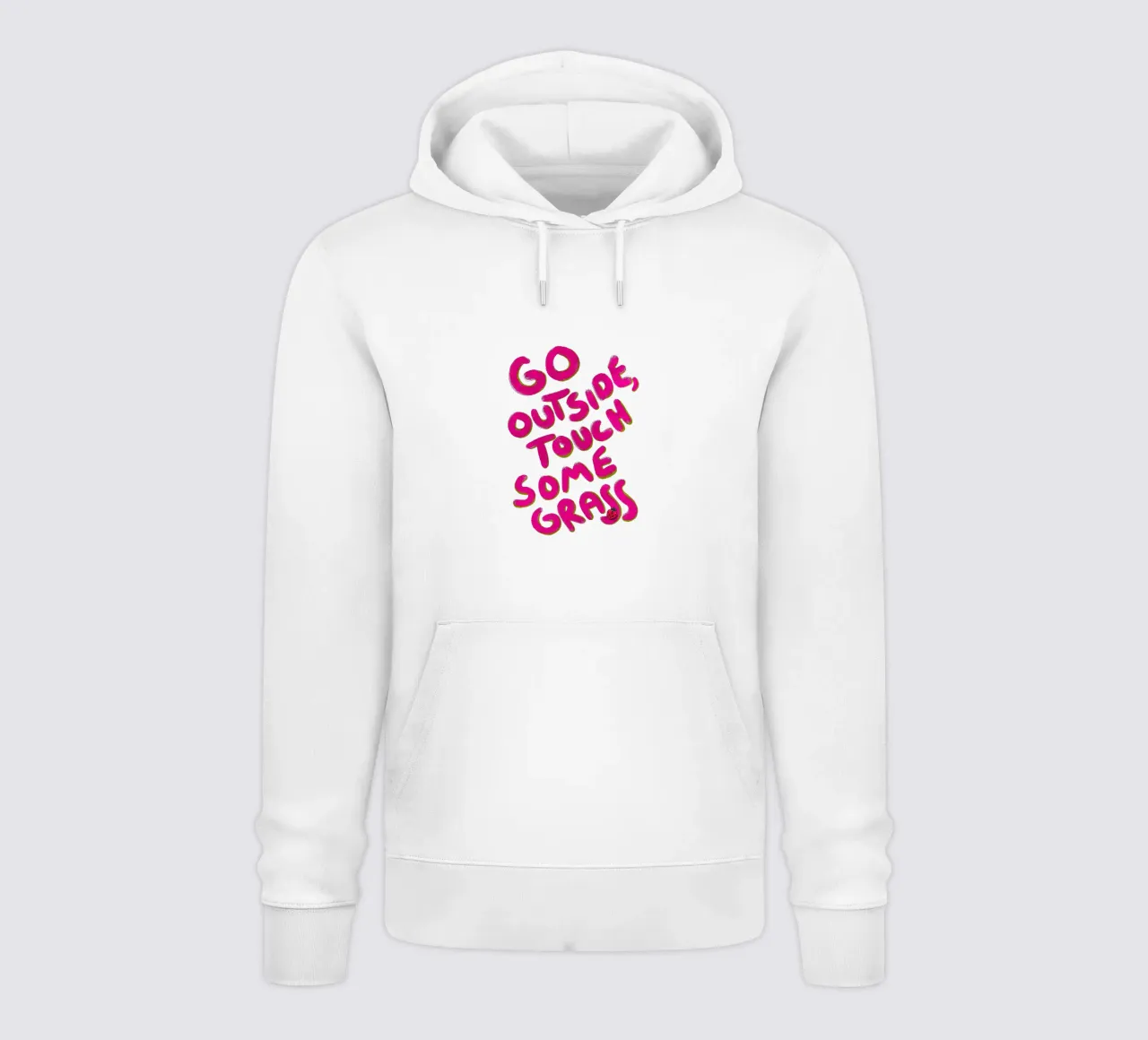 Go outside, touch some grass - handlettering felpa con cappuccio da Illustration Raissa Oltmanns