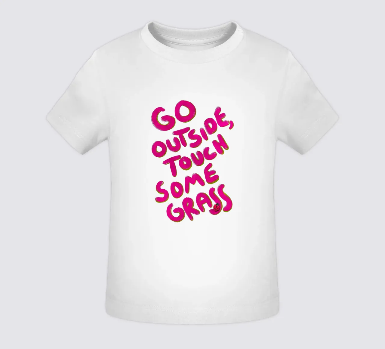 Go outside, touch some grass - handlettering maglietta neonato da Illustration Raissa Oltmanns