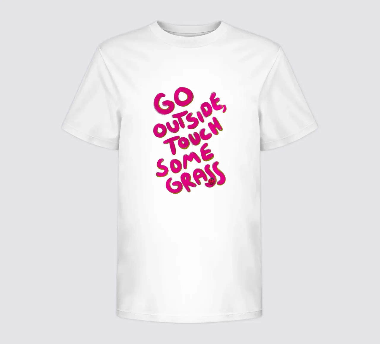 Go outside, touch some grass - handlettering t-shirt bambini da Illustration Raissa Oltmanns