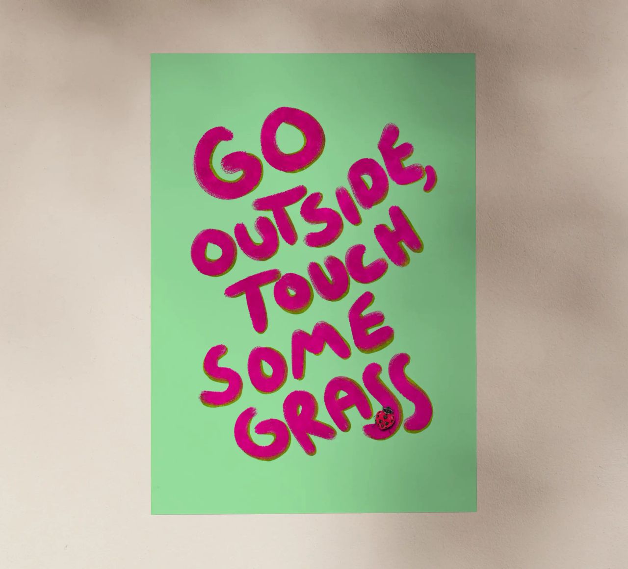 Go outside, touch some grass - handlettering pellicola backlit da Illustration Raissa Oltmanns