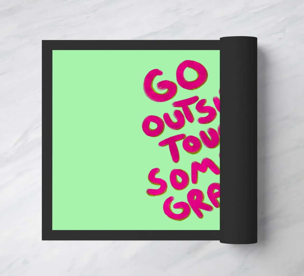 Go outside, touch some grass - handlettering doormat by Illustration Raissa Oltmanns