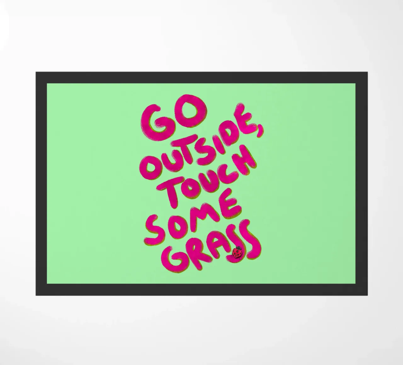 Go outside, touch some grass - handlettering doormat by Illustration Raissa Oltmanns