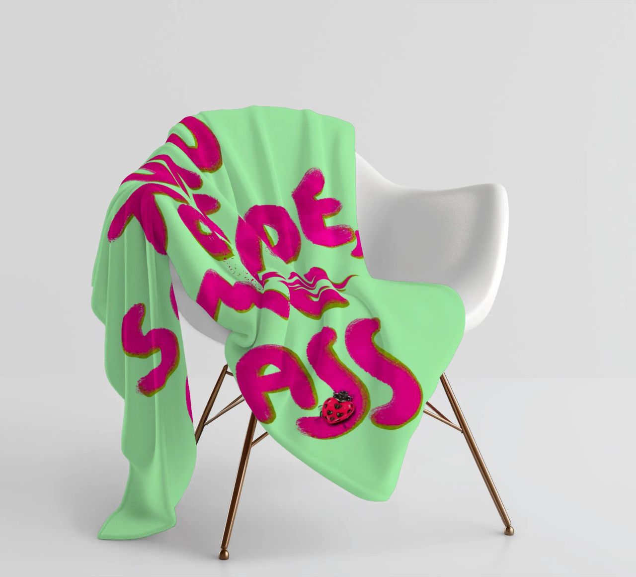 Go outside, touch some grass - handlettering coperta in pile da Illustration Raissa Oltmanns