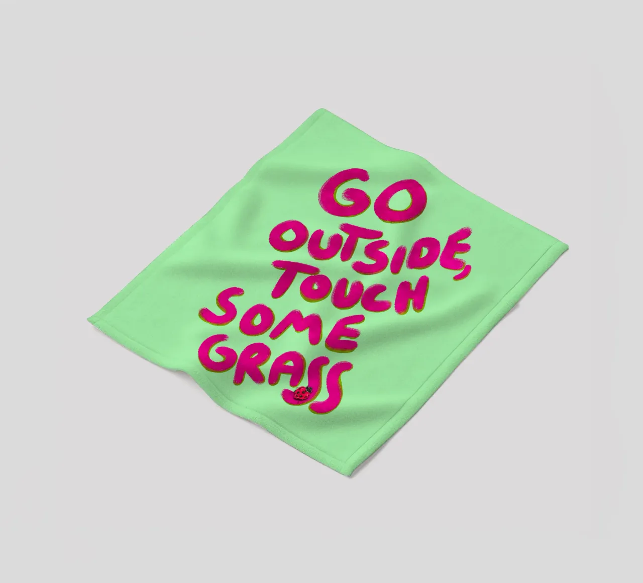 Go outside, touch some grass - handlettering coperta in pile da Illustration Raissa Oltmanns