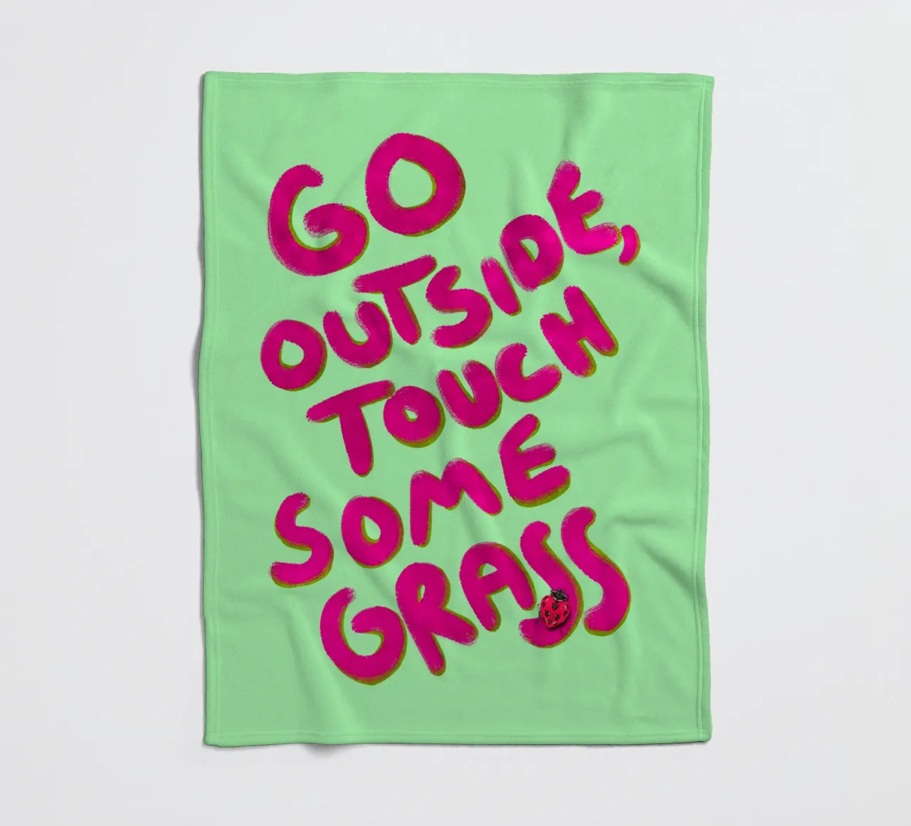 Go outside, touch some grass - handlettering coperta in pile da Illustration Raissa Oltmanns
