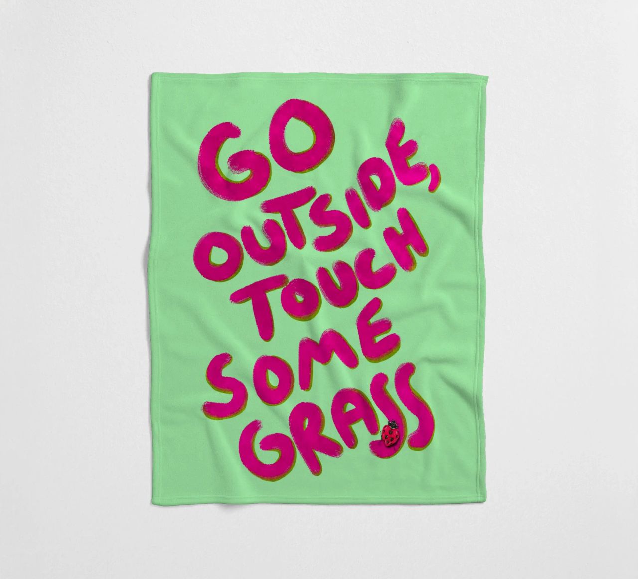 Go outside, touch some grass - handlettering coperta in pile da Illustration Raissa Oltmanns