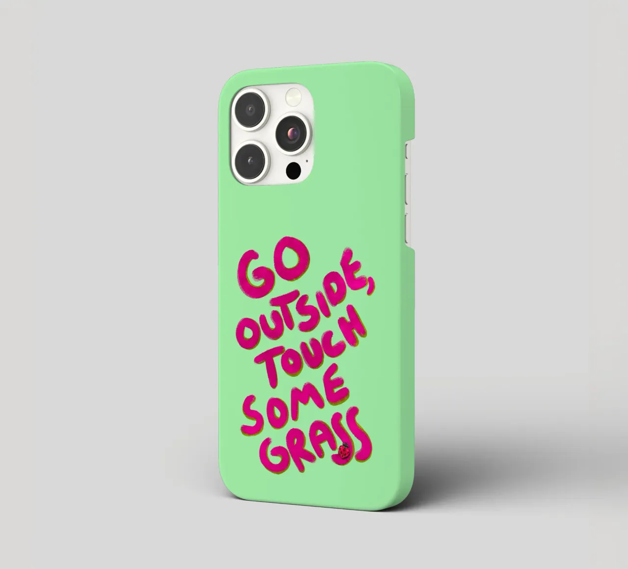 Go outside, touch some grass - handlettering cover iphone da Illustration Raissa Oltmanns