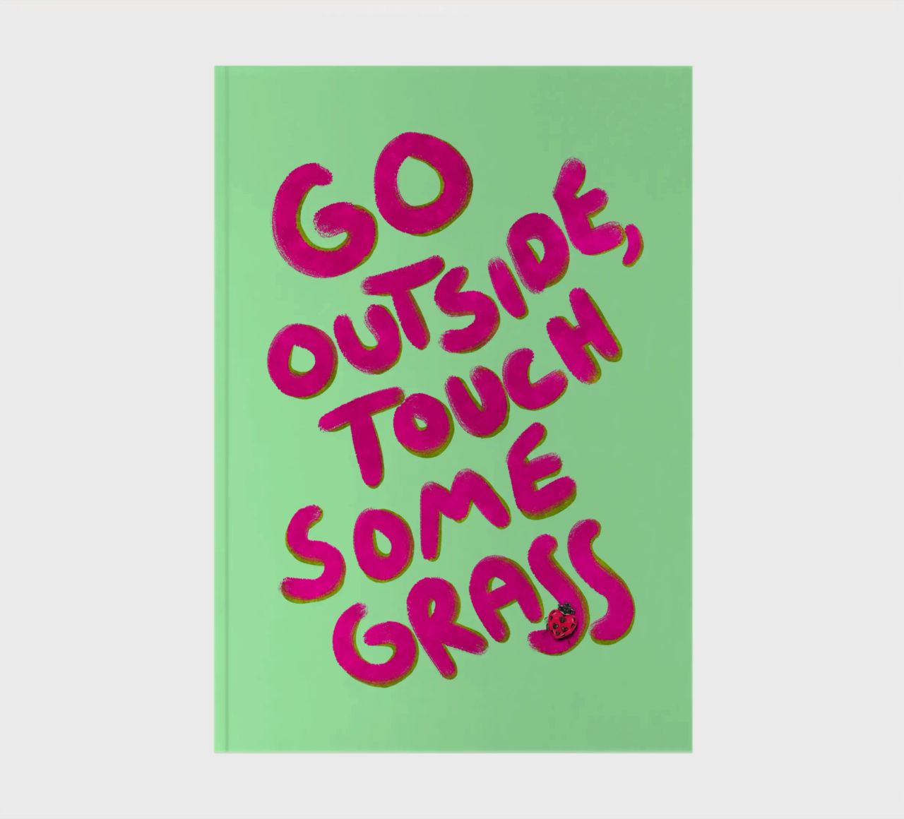 Go outside, touch some grass - handlettering diario da Illustration Raissa Oltmanns