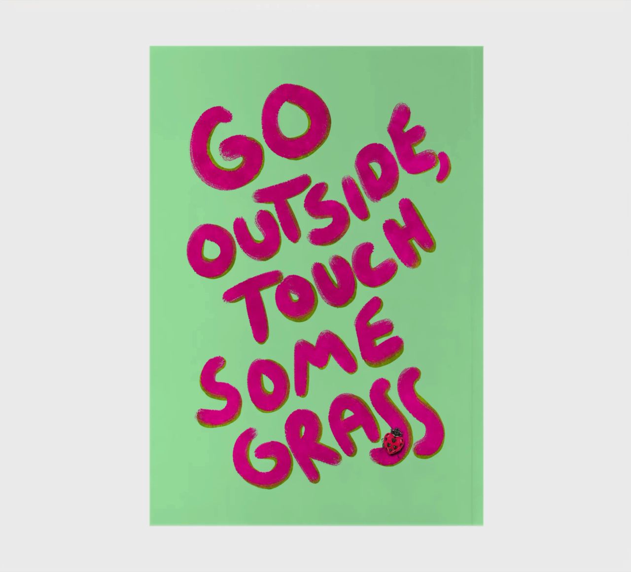 Go outside, touch some grass - handlettering diario da Illustration Raissa Oltmanns
