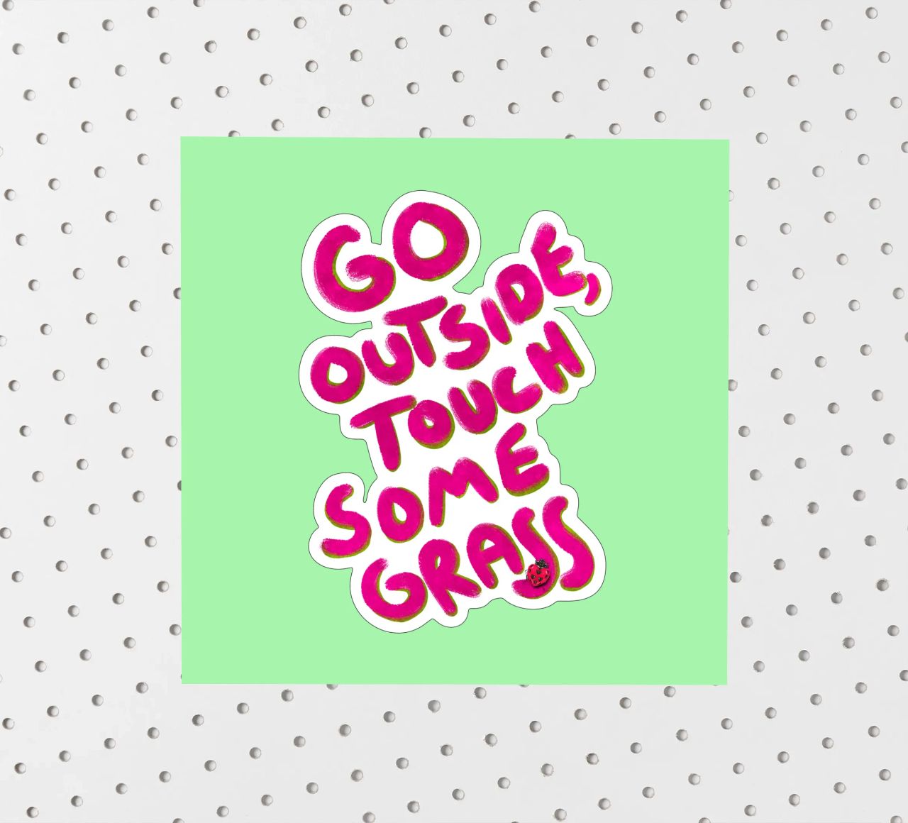 Go outside, touch some grass - handlettering adesivo da Illustration Raissa Oltmanns