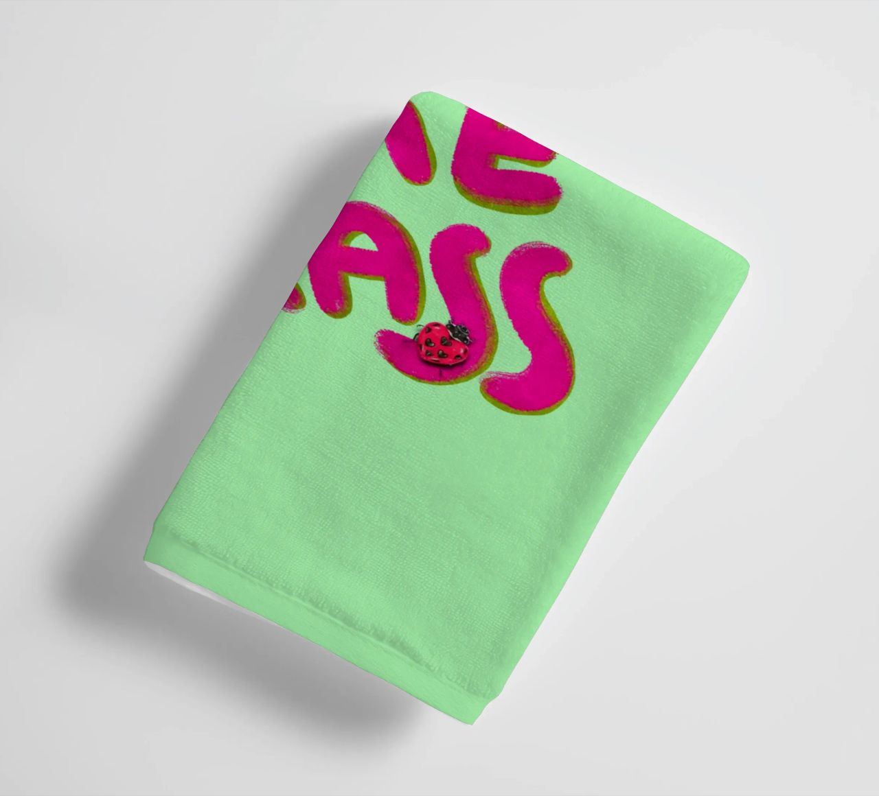 Go outside, touch some grass - handlettering towel by Illustration Raissa Oltmanns