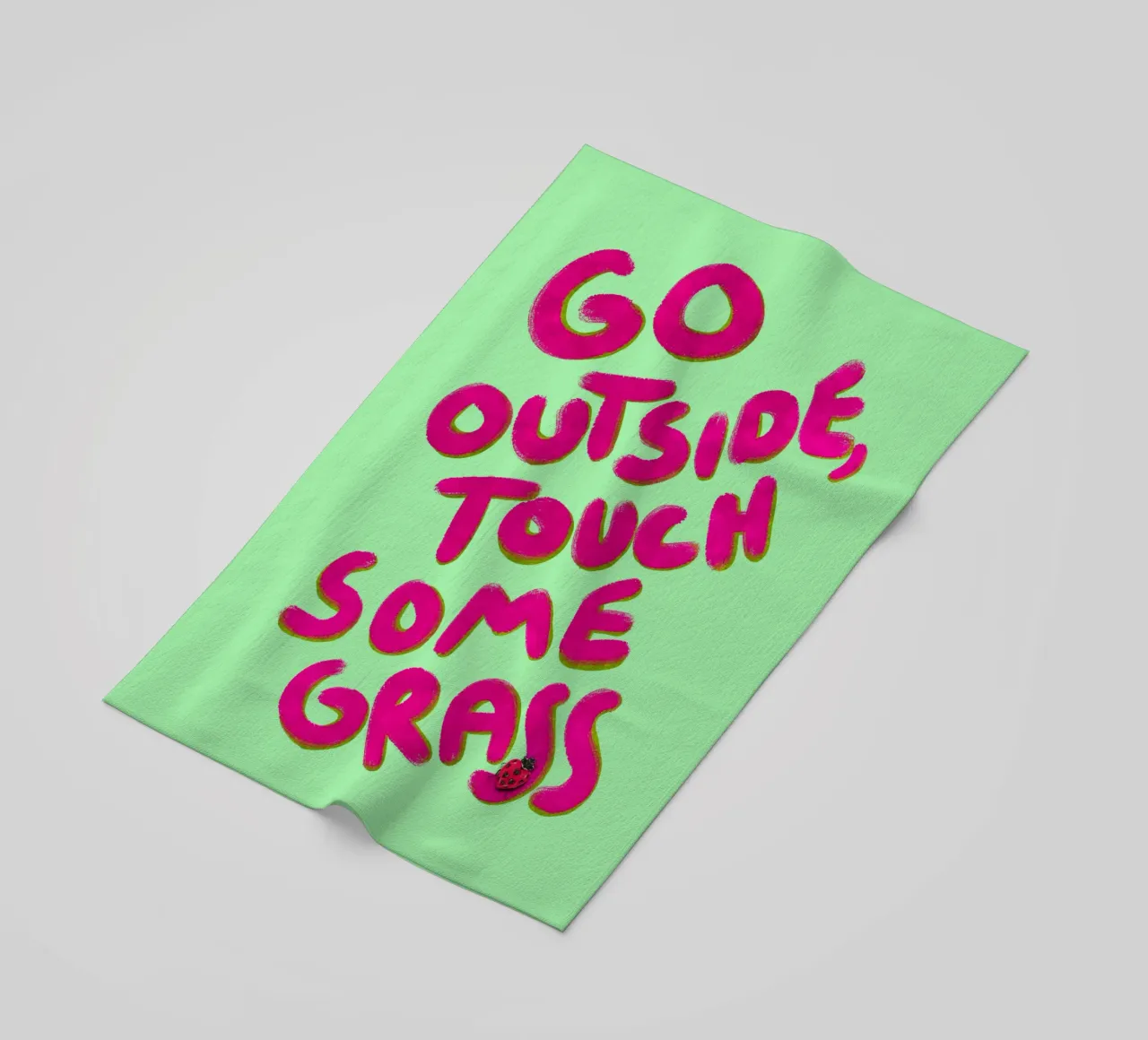 Go outside, touch some grass - handlettering telo mare da Illustration Raissa Oltmanns