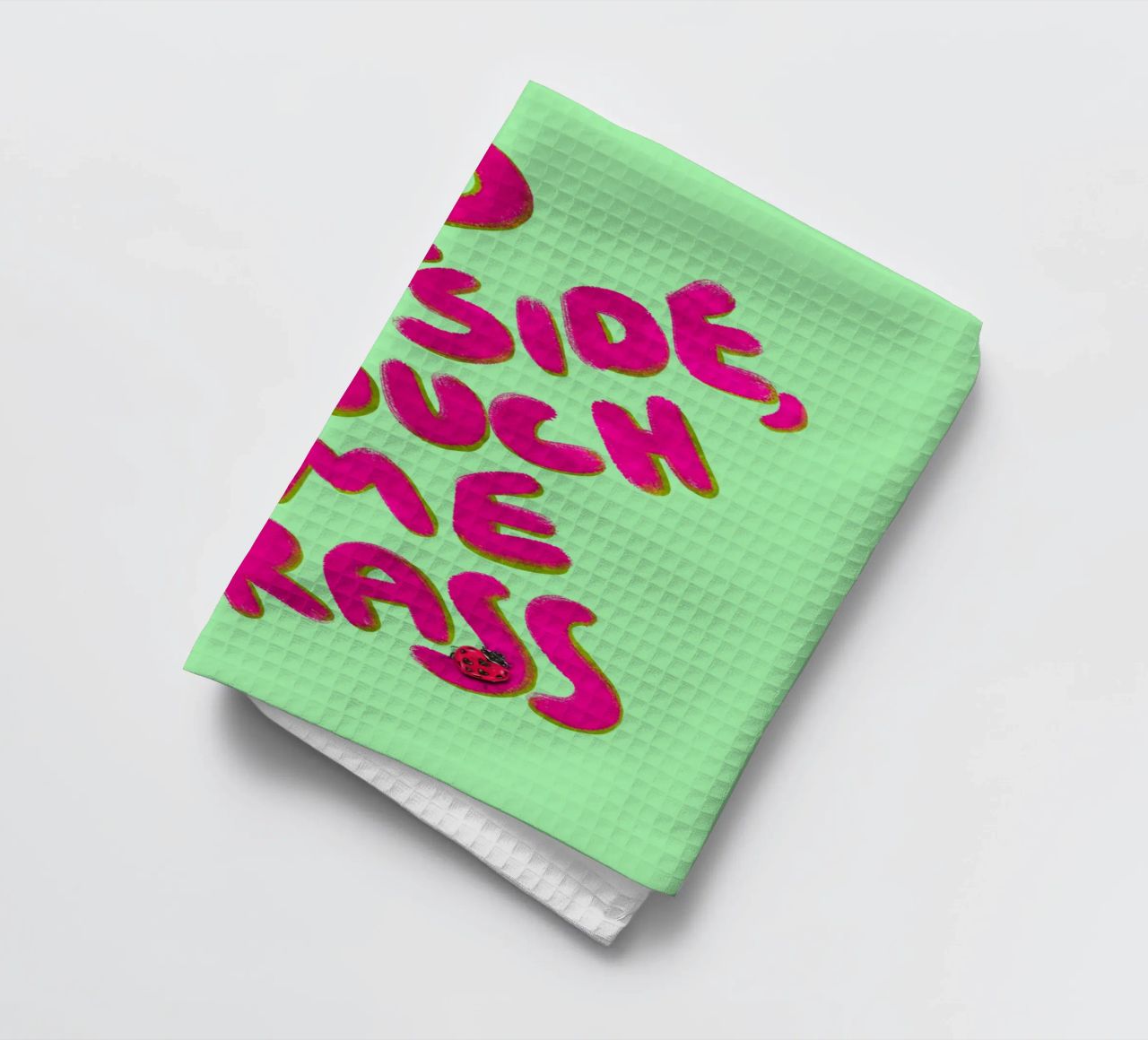 Go outside, touch some grass - handlettering canovaccio da cucina da Illustration Raissa Oltmanns